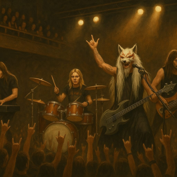 Banda tocando em um palco
